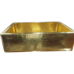 Load image into Gallery viewer, Single Bowl Hammered Front Apron Shining Brass Kitchen Sink
