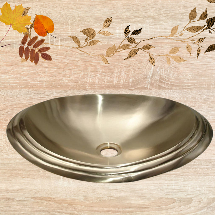 Cast Bronze Sink Oval Shiny Yellow