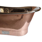 Load image into Gallery viewer, Straight Base Copper Bathtub Nickel Inside