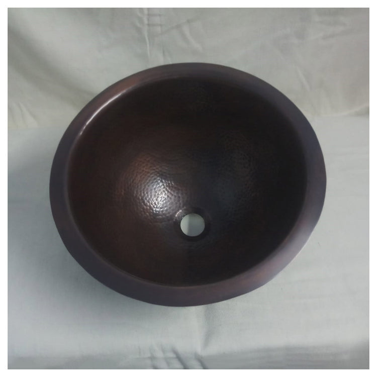 Copper Sink 14x8 Dark Antique Hammered