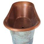 Load image into Gallery viewer, Copper Bathtub Copper Interior & Blue Green Patina Exterior Finish