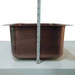Load image into Gallery viewer, Square Copper Bar Sink Antique Hammered Undermount Sink 14" x 14" x 8"