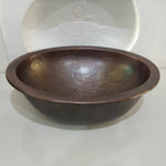 Load image into Gallery viewer, Oval Copper Sink Dark Antique 20 x 15.50 x 6 inch