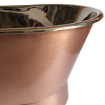 Load image into Gallery viewer, Straight Base Copper Bathtub Brushed Copper Exterior & Polished Nickel Interior