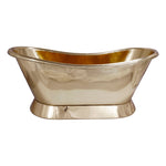 Load image into Gallery viewer, Slanting Base Brass Bathtub Polished Full Brass Finish