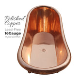 Clawfoot Copper Bathtub Matt White Powder Coated Outside