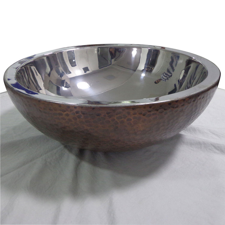 Copper Sink Hammered Copper Outside Nickel Inside - Coppersmith Creations