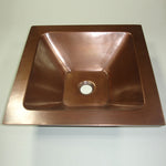Load image into Gallery viewer, Square Double Wall Copper Sink Tapering Depth - Coppersmith Creations