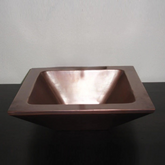 Square Double Wall Copper Sink Tapering Depth