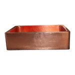 Load image into Gallery viewer, Single Bowl Copper Kitchen Sink Front Apron Hammered Shining Copper Finish