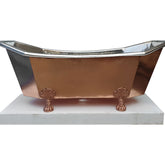 Eight Sided Clawfoot Copper Bathtub Nickel Inside Outside Shining Copper