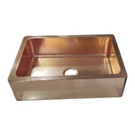 Load image into Gallery viewer, Single Bowl Copper Kitchen Sink Front Apron Smooth Shining Copper Finish
