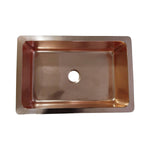 Load image into Gallery viewer, Single Bowl Copper Kitchen Sink Front Apron Smooth Shining Copper Finish