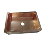 Load image into Gallery viewer, Single Bowl Copper Kitchen Sink Front Apron Smooth Shining Copper Finish