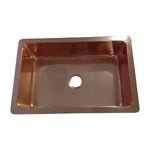 Load image into Gallery viewer, Single Bowl Copper Kitchen Sink Front Apron Smooth Shining Copper Finish