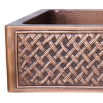 Load image into Gallery viewer, Single Bowl Woven Front Apron Copper Kitchen Sink