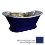 Load image into Gallery viewer, Slanting Base Copper Bathtub Nickel Interior & RAL5022 Night Blue Exterior