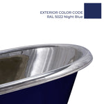 Load image into Gallery viewer, Slanting Base Copper Bathtub Nickel Interior & RAL5022 Night Blue Exterior