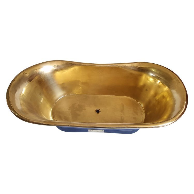 Straight Base Brass Bathtub Black Outside