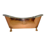 Load image into Gallery viewer, Copper Clawfoot Bathtub Nickel Inside - Coppersmith Creations