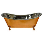 Load image into Gallery viewer, Copper Clawfoot Bathtub Nickel Inside - Coppersmith Creations