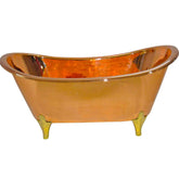 Copper Bathtub Full Copper Finish Brass Legs