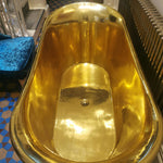 Load image into Gallery viewer, Straight Base Brass Bathtub Full Polished Brass Finish