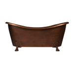 Load image into Gallery viewer, Hammered Clawfoot Copper Double Slipper Tub