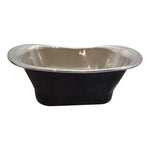 Load image into Gallery viewer, Straight Base Copper Bathtub Nickel Inside Black Outside