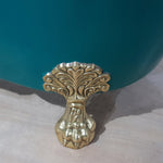 Load image into Gallery viewer, Copper Bathtub RAL 6004 Blue green Exterior & Brass Clawfoot Legs