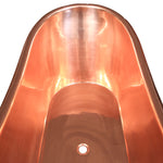 Load image into Gallery viewer, Roll Top Copper Bathtub Inside Polish Copper Outside Black