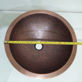 Round Hammered Copper Bowl Sink