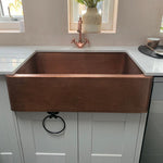 Load image into Gallery viewer, Single Bowl Copper Kitchen Sink Front Apron Hammered Antique Finish