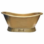 Load image into Gallery viewer, Slanting Base Brass Bathtub Brushed Full Brass Finish