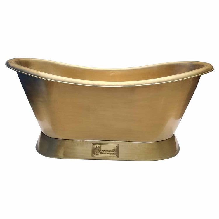 Slanting Base Brass Bathtub Brushed Full Brass Finish