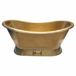 Load image into Gallery viewer, Slanting Base Brass Bathtub Brushed Full Brass Finish