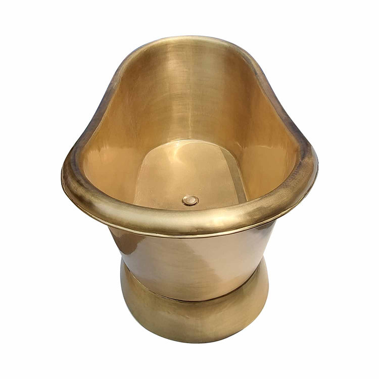 Slanting Base Brass Bathtub Brushed Full Brass Finish