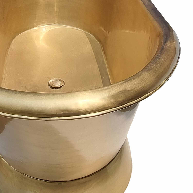 Slanting Base Brass Bathtub Brushed Full Brass Finish