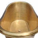 Load image into Gallery viewer, Slanting Base Brass Bathtub Brushed Full Brass Finish