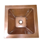 Load image into Gallery viewer, Square Double Wall Copper Sink Tapering Depth - Coppersmith Creations