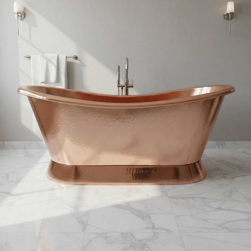 Slanting Base Copper Bathtub: A Modern Twist on Timeless Luxury