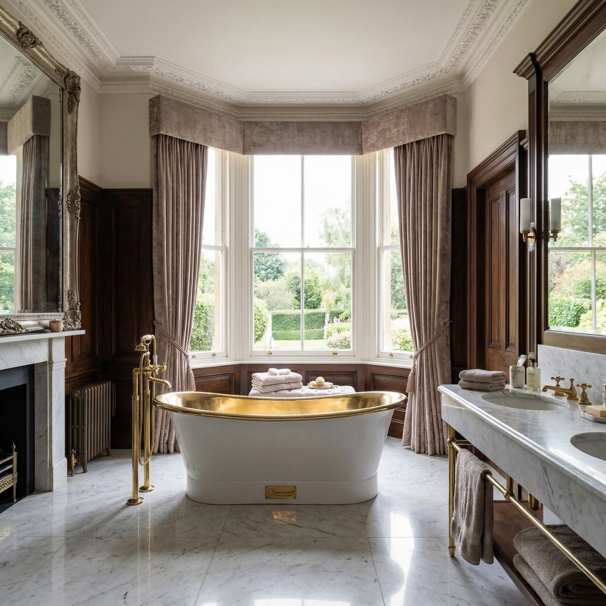 Beyond Expectation: The Unrivaled Sophistication of a Brass & Matte White Bathtub