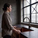 Load image into Gallery viewer, Copper Sink Hammered Front Apron 24.50 x 18.50 x 7 inch
