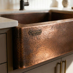 Load image into Gallery viewer, Copper Sink Hammered Front Apron 24.50 x 18.50 x 7 inch
