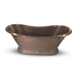 Load image into Gallery viewer, Slanting Base Copper Bathtub Plain Antique Finish
