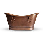 Load image into Gallery viewer, Hammered Antique Copper Tub with Ring Handles
