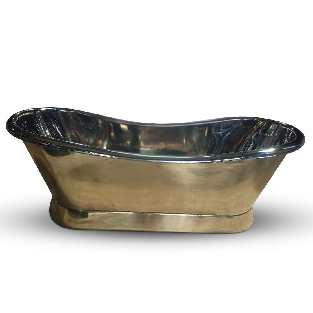 2000mm Slanting Base Brass Bathtub Nickel Interior (No Branding Plaque)