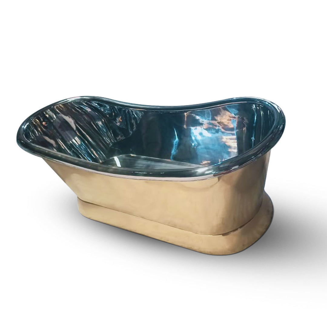 2000mm Slanting Base Brass Bathtub Nickel Interior (No Branding Plaque)