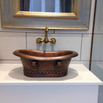 Load image into Gallery viewer, Copper Tub-Style Basin with Ring Handles
