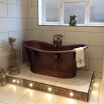 Load image into Gallery viewer, Hammered Antique Copper Tub with Ring Handles
